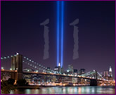 Twin towers memorial lights