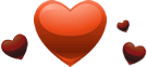Four scattered hearts.