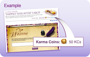 Use Karma Coins anywhere you see the special KC price