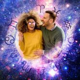 couple with Astrology wheel