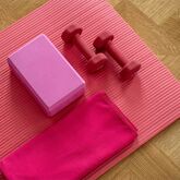 yoga mat with weights on it