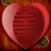 red heart with chinese i ching coins