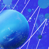 neptune floating on a textured background