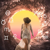 woman with zodiac signs