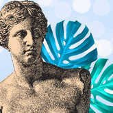Venus statue with leaf