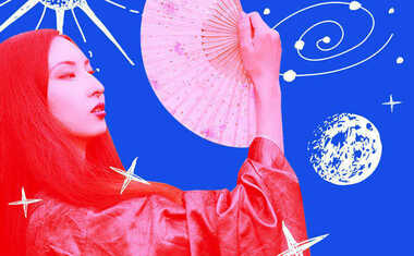 woman with fan