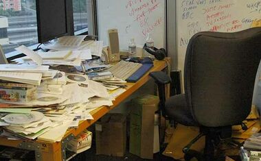 dirty office desk