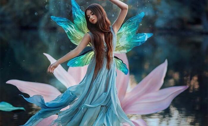 A water fairy dancing