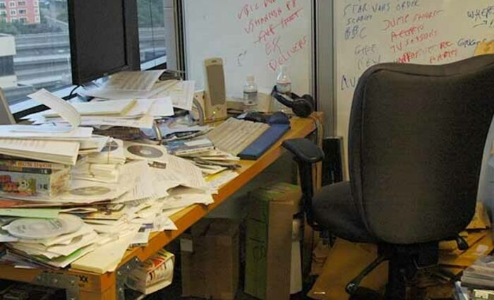 dirty office desk