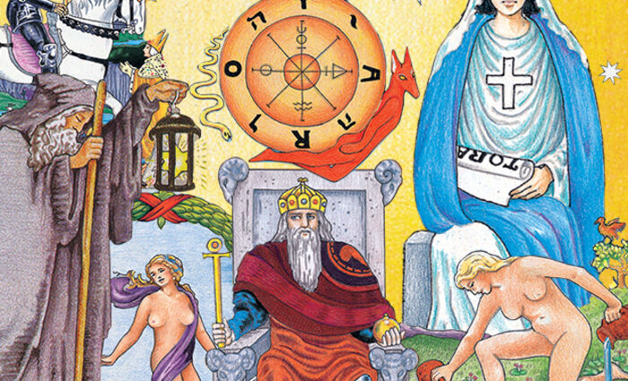 Iconic images from the classic Smith Rider Waite Tarot represent Tarot birth cards.