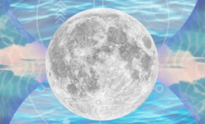 Full Moon on a blue background