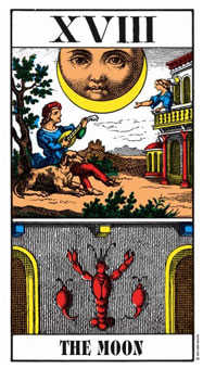 The Moon Tarot card in Swiss (1JJ) Tarot deck