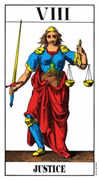 Justice Tarot card in Swiss (1JJ) Tarot deck