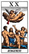 Judgement Tarot card in Swiss (1JJ) Tarot deck