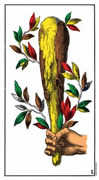 Ace of Wands Tarot card in Swiss (1JJ) Tarot deck