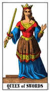 Queen of Swords Tarot card in Swiss (1JJ) Tarot deck