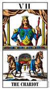 The Chariot Tarot card in Swiss (1JJ) deck