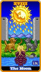 The Moon Tarot card in 8-Bit Tarot Tarot deck