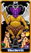 The Devil Tarot card in 8-Bit Tarot deck