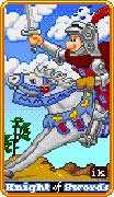 Knight of Swords Tarot card in 8-Bit Tarot deck