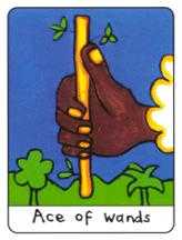 Ace of Wands Tarot card in African Tarot Tarot deck