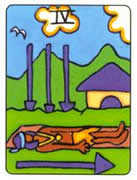 Four of Swords Tarot card in African Tarot deck