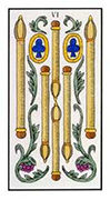 Six of Wands Tarot card in Angel Tarot Tarot deck