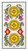 Three of Pentacles Tarot card in Angel Tarot deck