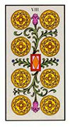 Eight of Pentacles Tarot card in Angel Tarot deck