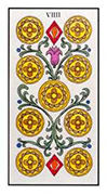 Nine of Pentacles Tarot card in Angel Tarot deck
