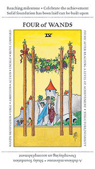 Four of Wands Tarot card in Apprentice Tarot deck