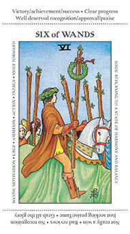 Six of Wands Tarot card in Apprentice Tarot deck