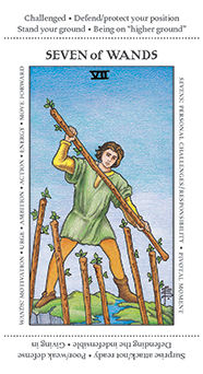 Seven of Wands Tarot card in Apprentice Tarot deck