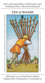 Ten of Wands Tarot card in Apprentice Tarot deck