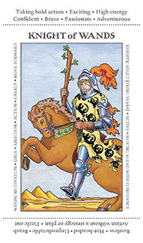 Knight of Wands Tarot card in Apprentice Tarot deck