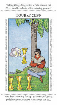 Four of Cups Tarot card in Apprentice Tarot deck