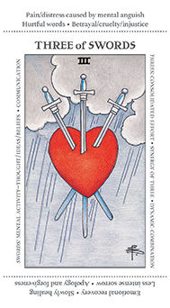 Three of Swords Tarot card in Apprentice Tarot deck