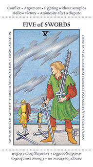 Five of Swords Tarot card in Apprentice Tarot deck