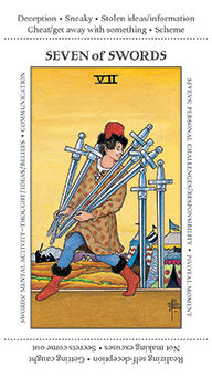 Seven of Swords Tarot card in Apprentice Tarot deck