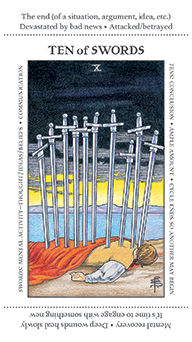Ten of Swords Tarot card in Apprentice Tarot deck