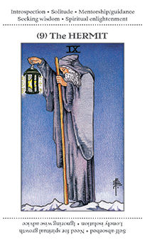 The Hermit Tarot card in Apprentice Tarot deck