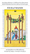 Four of Wands Tarot card in Apprentice deck