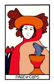 Page of Cups Tarot card in Aquarian Tarot deck