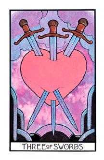 Three of Swords Tarot card in Aquarian Tarot deck