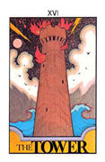 The Tower Tarot card in Aquarian Tarot deck