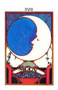 The Moon Tarot card in Aquarian deck