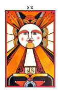 The Sun Tarot card in Aquarian Tarot deck