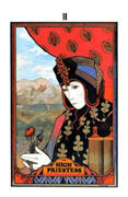 The High Priestess Tarot card in Aquarian deck