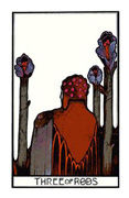 Three of Rods Tarot card in Aquarian Tarot deck