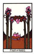 Four of Rods Tarot card in Aquarian deck